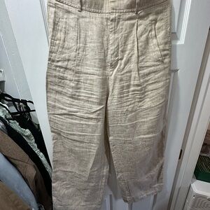 Everlane 100% Natural Linen Pleated Trousers